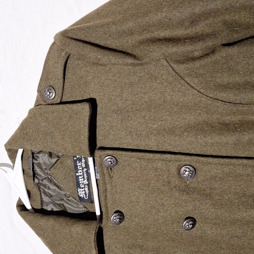 Wool Double-Breasted Pea Coat, Cropped, Members brand Sz 8 NWOT - Picture 7 of 12
